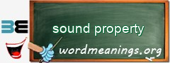WordMeaning blackboard for sound property